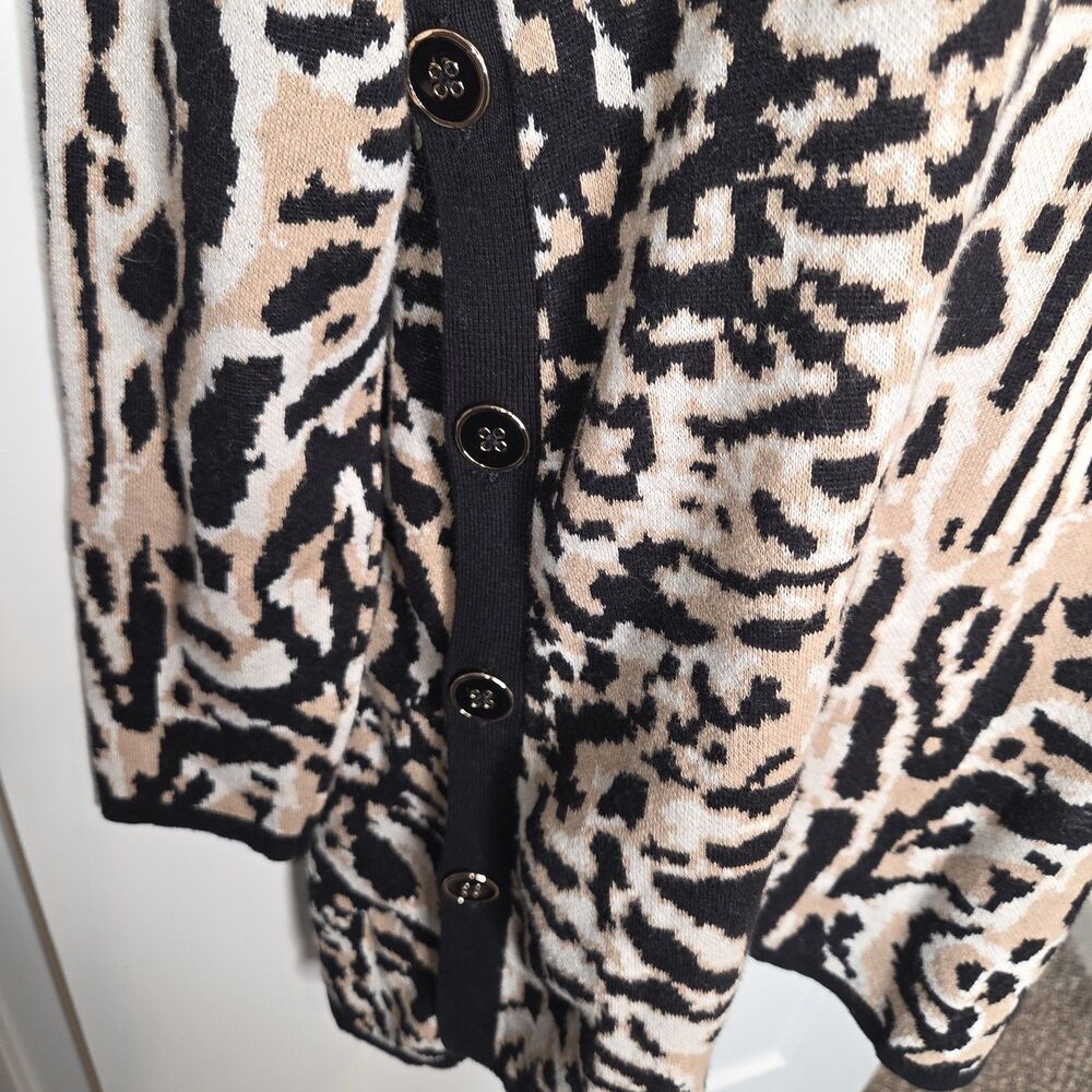 Chico's Leopard Print Cashmere Blend Mock Neck Sweater Tunic 1 (Medium) NWOT - Picture 3 of 7